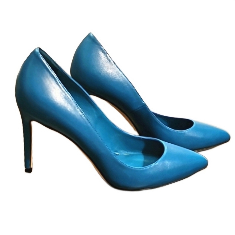 ❤️SPECIAL❤️GUCCI Teal Leather Stiletto Pumps - Picture 2 of 13